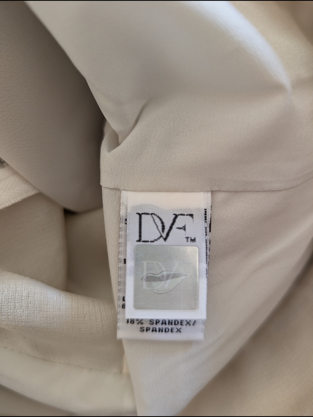 Diane Von Furstenberg Womens 2 Delian Leather Combo Sleeveless Peplum Top White - Picture 8 of 9